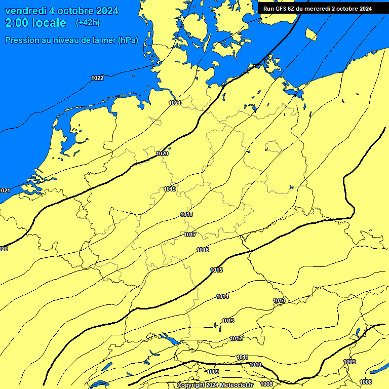 Modele GFS - Carte prvisions 