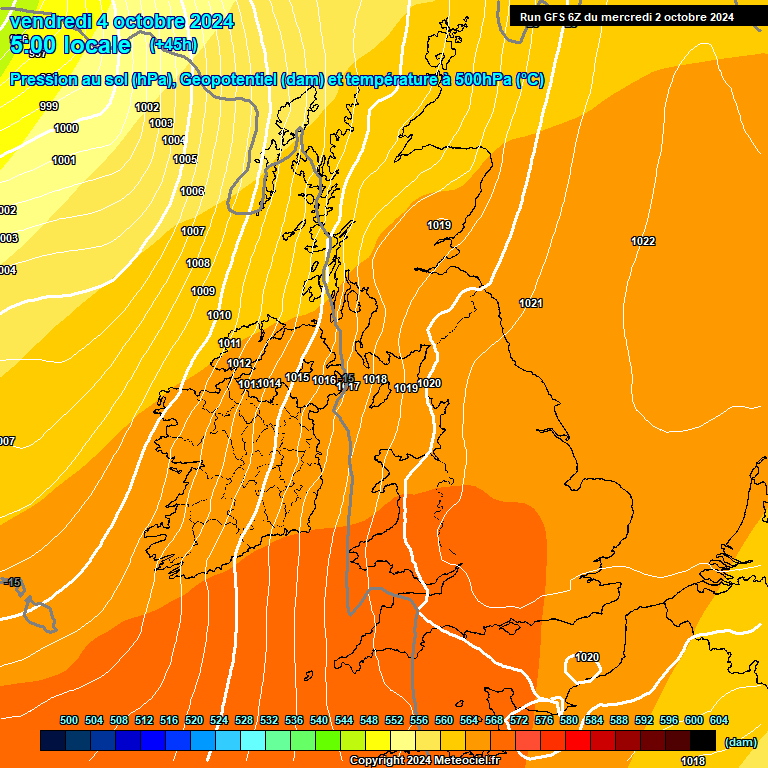 Modele GFS - Carte prvisions 