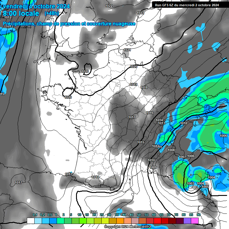 Modele GFS - Carte prvisions 