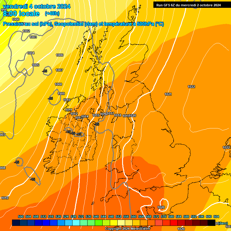 Modele GFS - Carte prvisions 