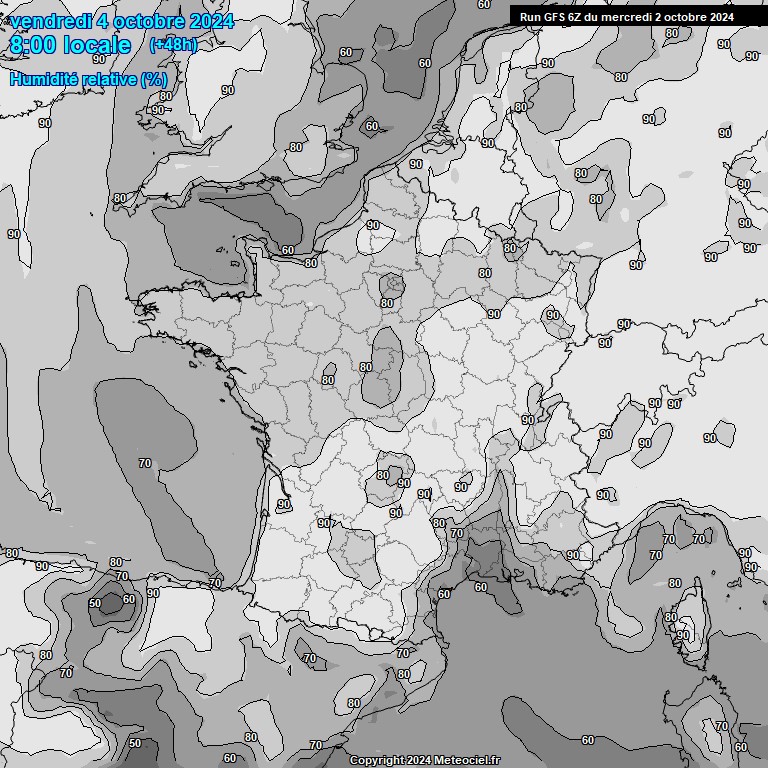 Modele GFS - Carte prvisions 