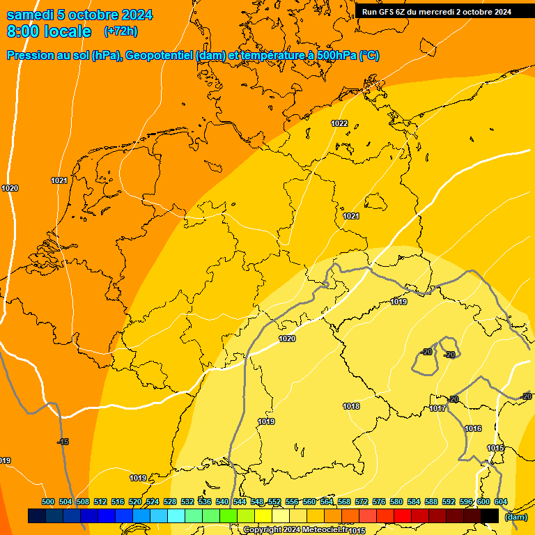 Modele GFS - Carte prvisions 