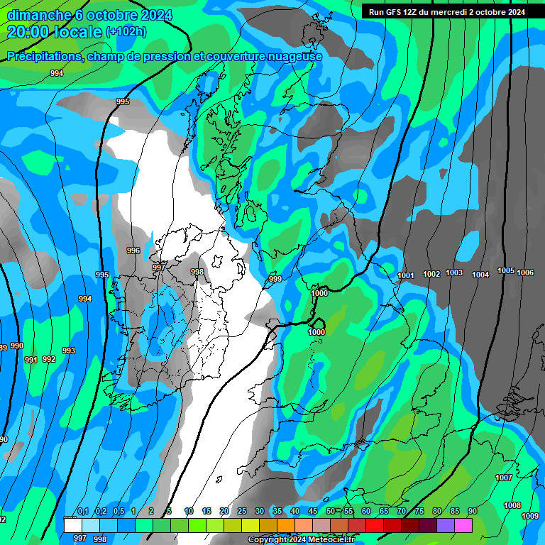 Modele GFS - Carte prvisions 