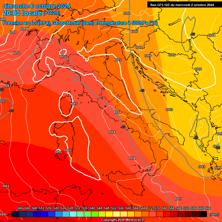 Modele GFS - Carte prvisions 