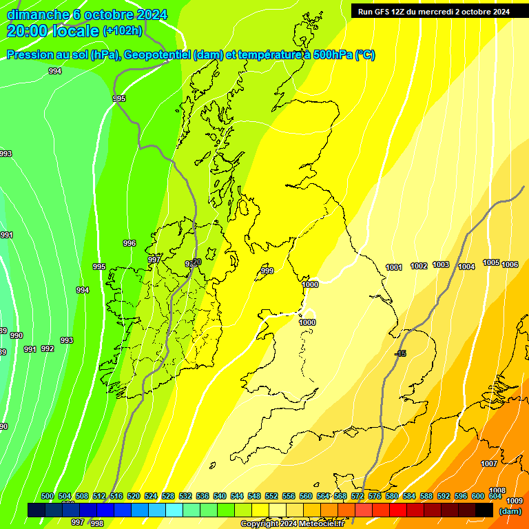 Modele GFS - Carte prvisions 