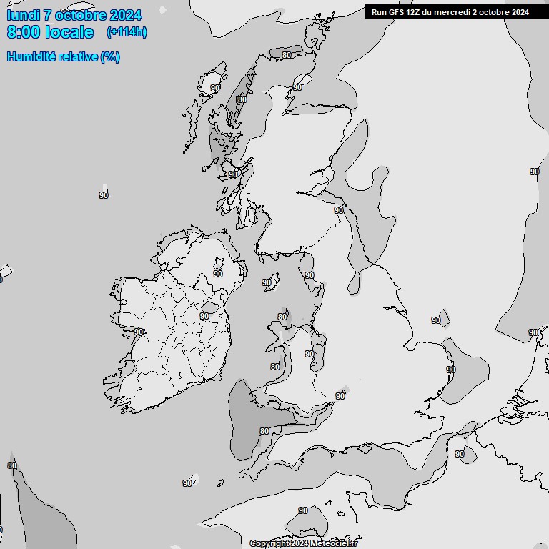 Modele GFS - Carte prvisions 