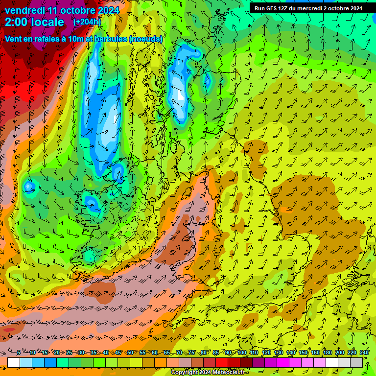 Modele GFS - Carte prvisions 