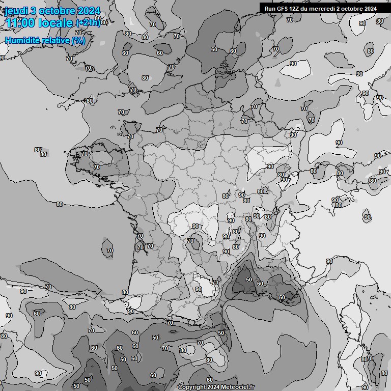 Modele GFS - Carte prvisions 