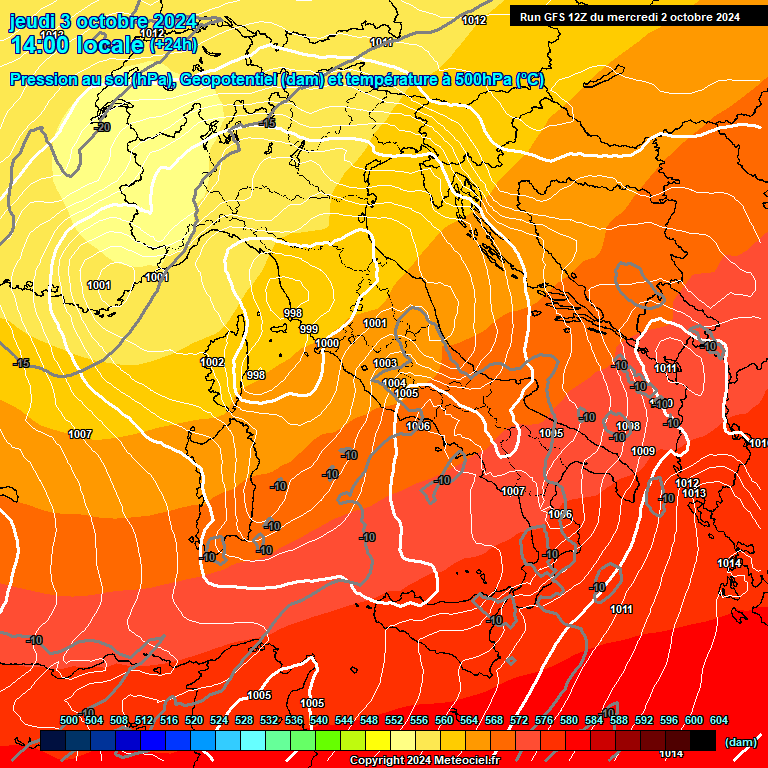 Modele GFS - Carte prvisions 