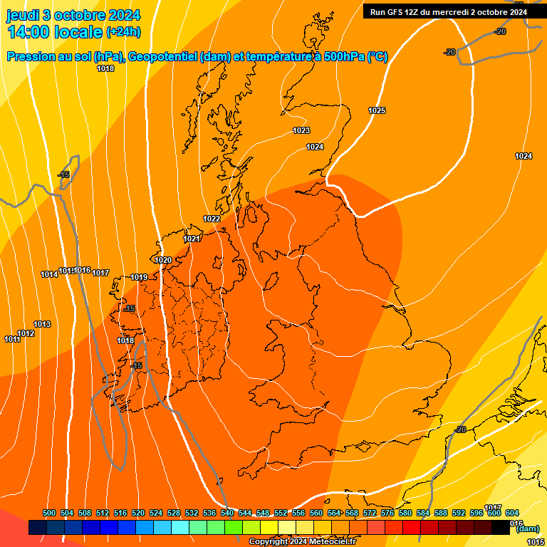 Modele GFS - Carte prvisions 