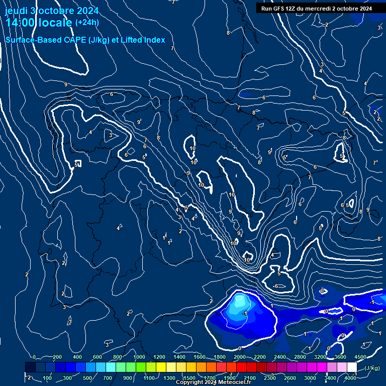 Modele GFS - Carte prvisions 