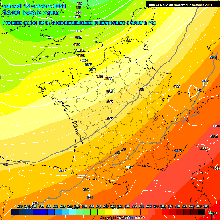 Modele GFS - Carte prvisions 