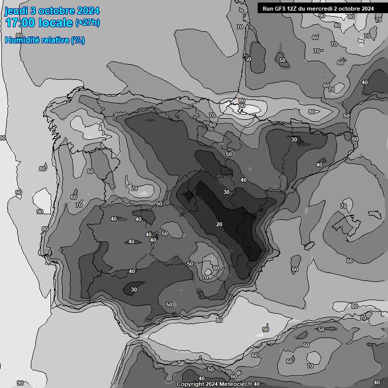 Modele GFS - Carte prvisions 