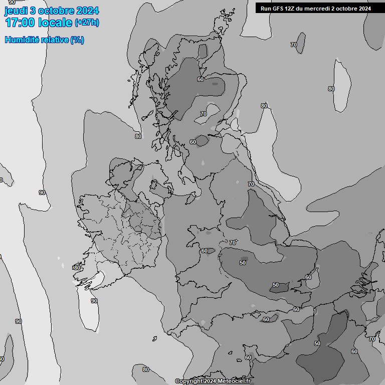 Modele GFS - Carte prvisions 