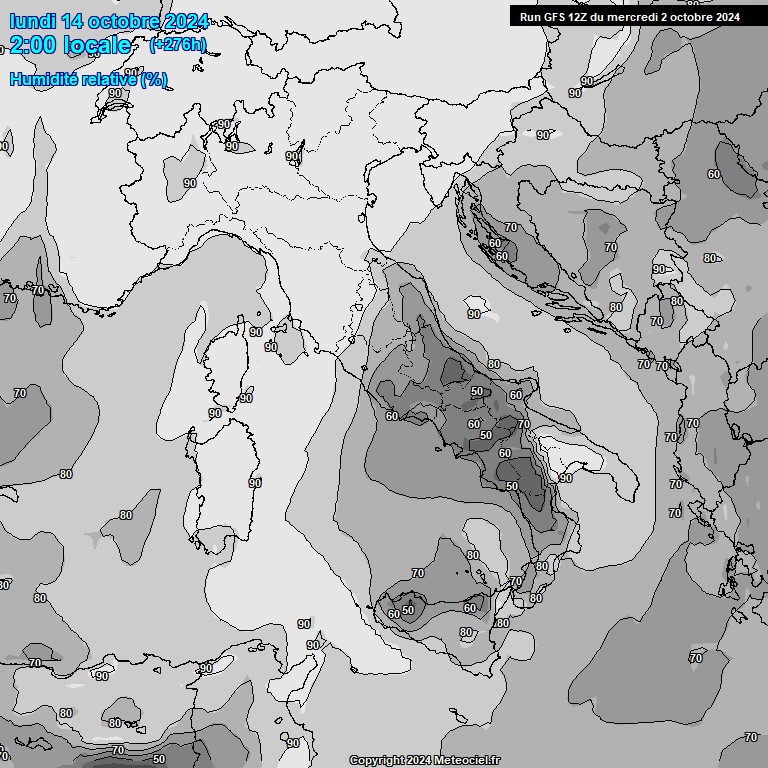 Modele GFS - Carte prvisions 