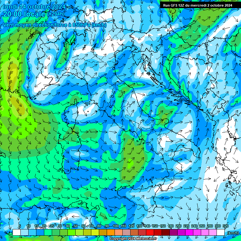 Modele GFS - Carte prvisions 