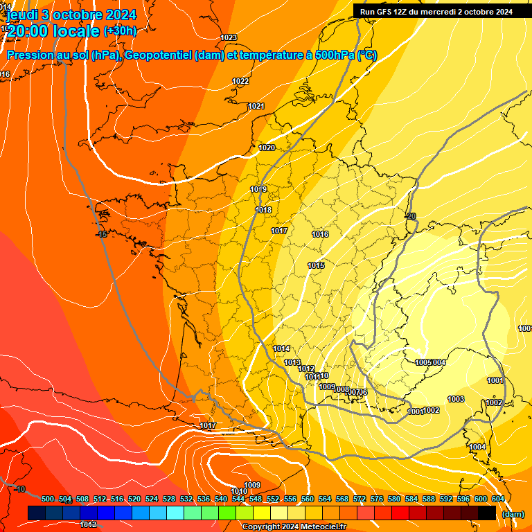 Modele GFS - Carte prvisions 