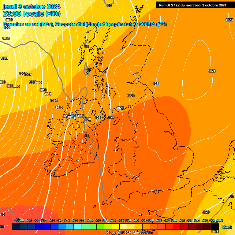 Modele GFS - Carte prvisions 