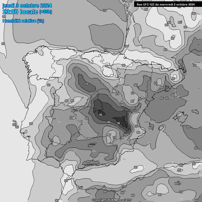 Modele GFS - Carte prvisions 