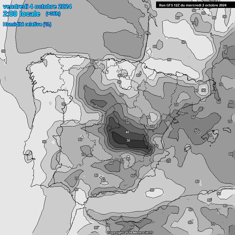 Modele GFS - Carte prvisions 