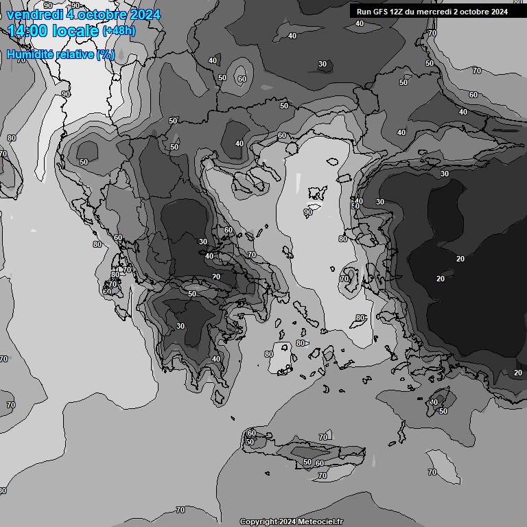 Modele GFS - Carte prvisions 