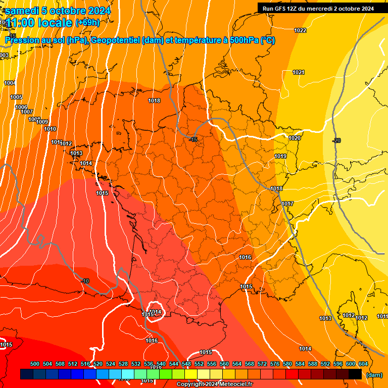 Modele GFS - Carte prvisions 