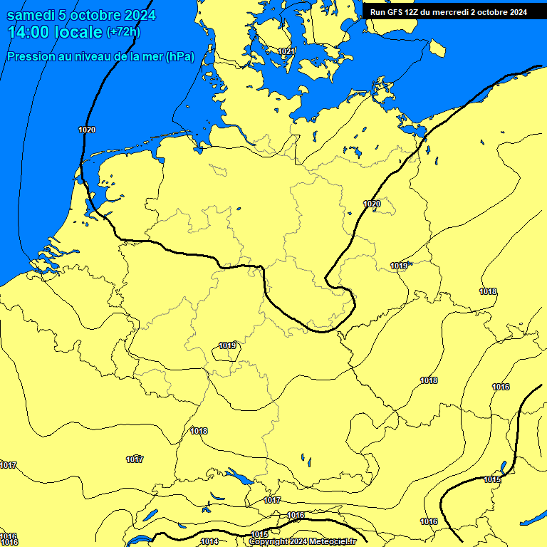 Modele GFS - Carte prvisions 