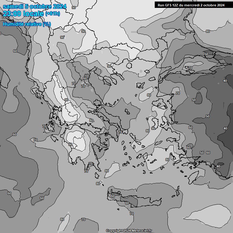 Modele GFS - Carte prvisions 