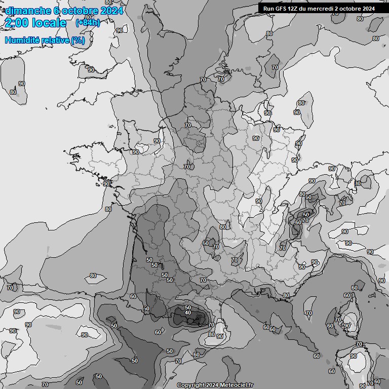 Modele GFS - Carte prvisions 