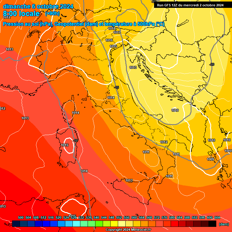 Modele GFS - Carte prvisions 