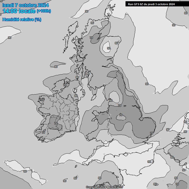 Modele GFS - Carte prvisions 