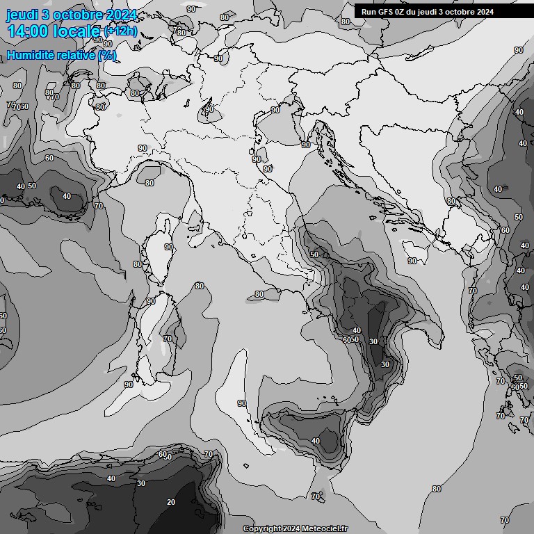 Modele GFS - Carte prvisions 