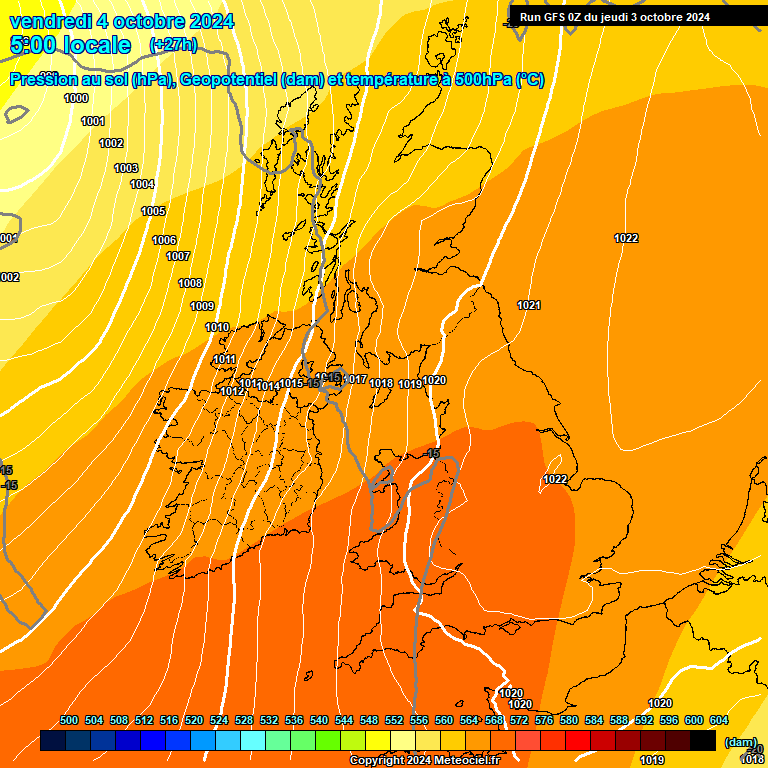 Modele GFS - Carte prvisions 