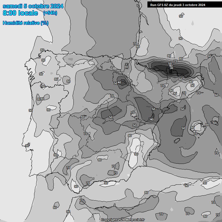 Modele GFS - Carte prvisions 