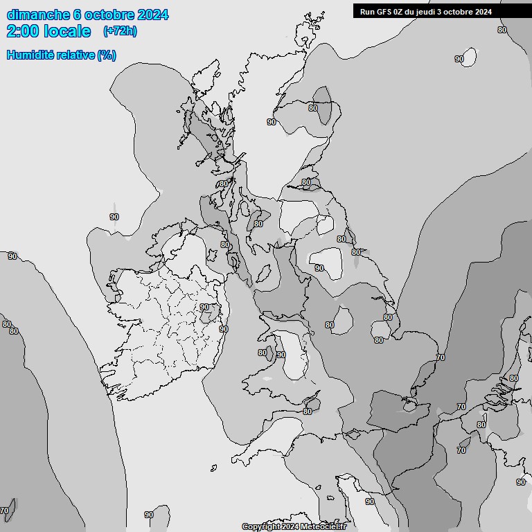 Modele GFS - Carte prvisions 