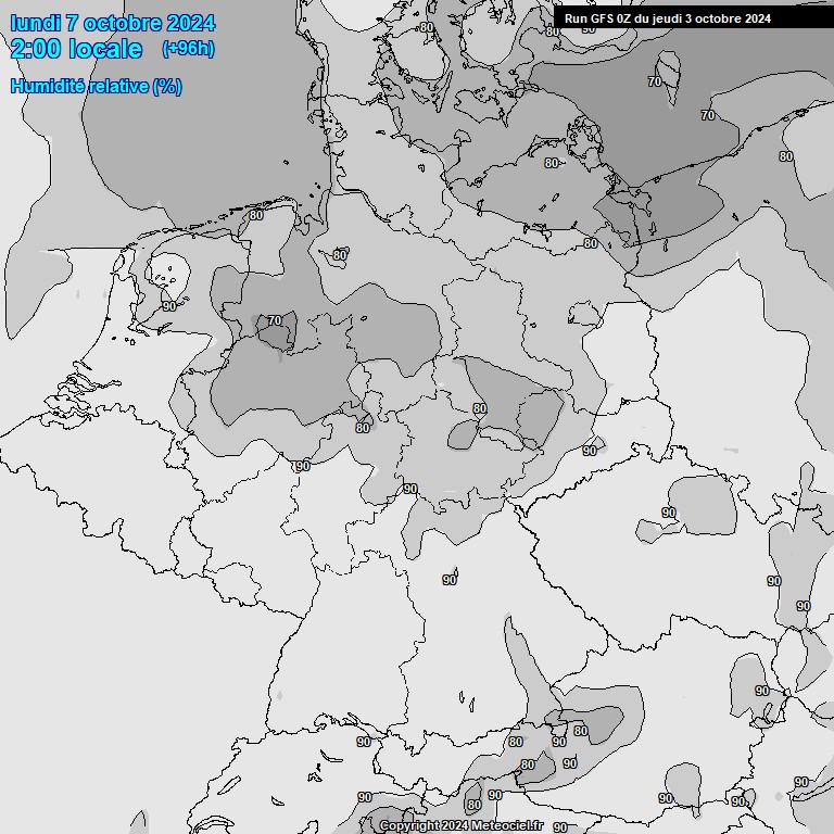 Modele GFS - Carte prvisions 