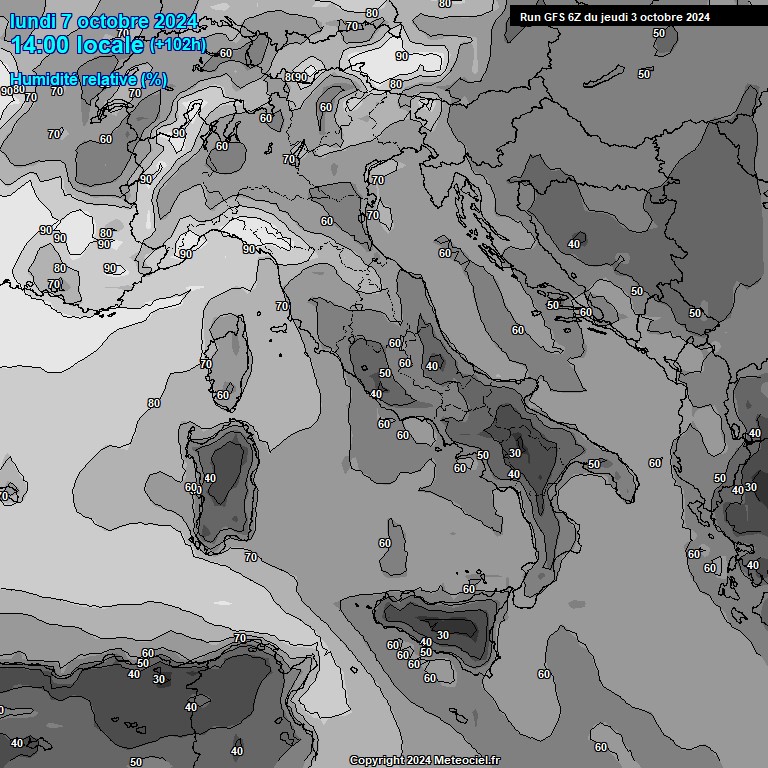 Modele GFS - Carte prvisions 