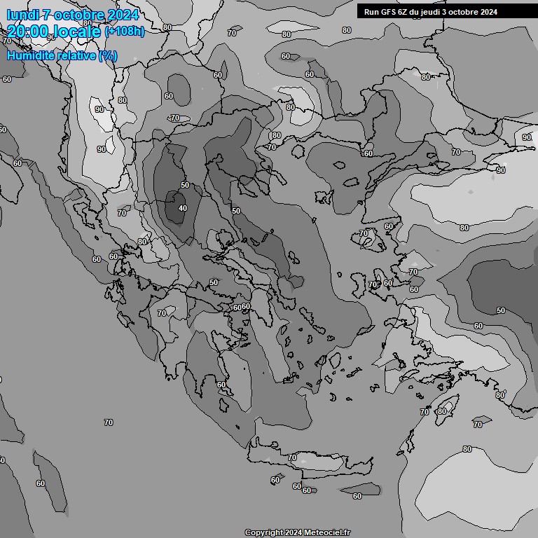 Modele GFS - Carte prvisions 