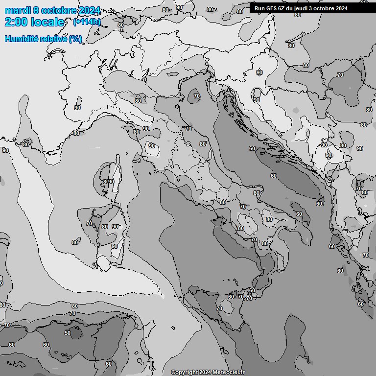 Modele GFS - Carte prvisions 