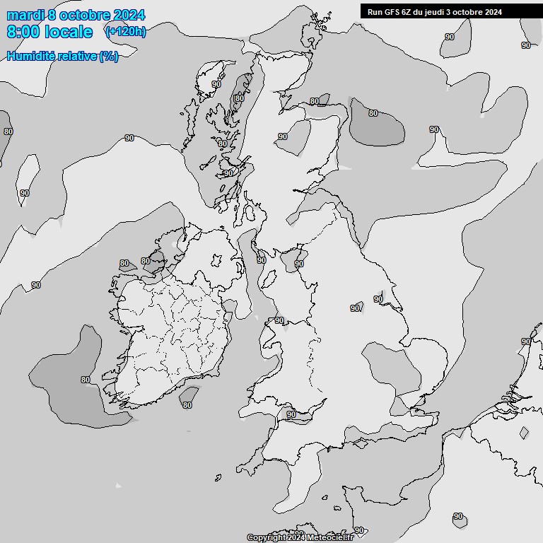 Modele GFS - Carte prvisions 