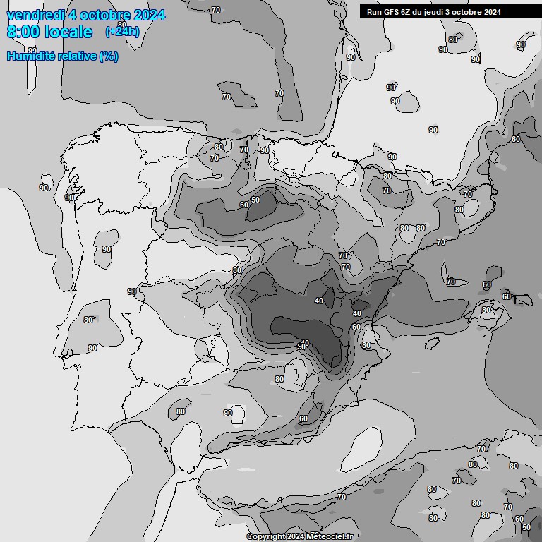 Modele GFS - Carte prvisions 