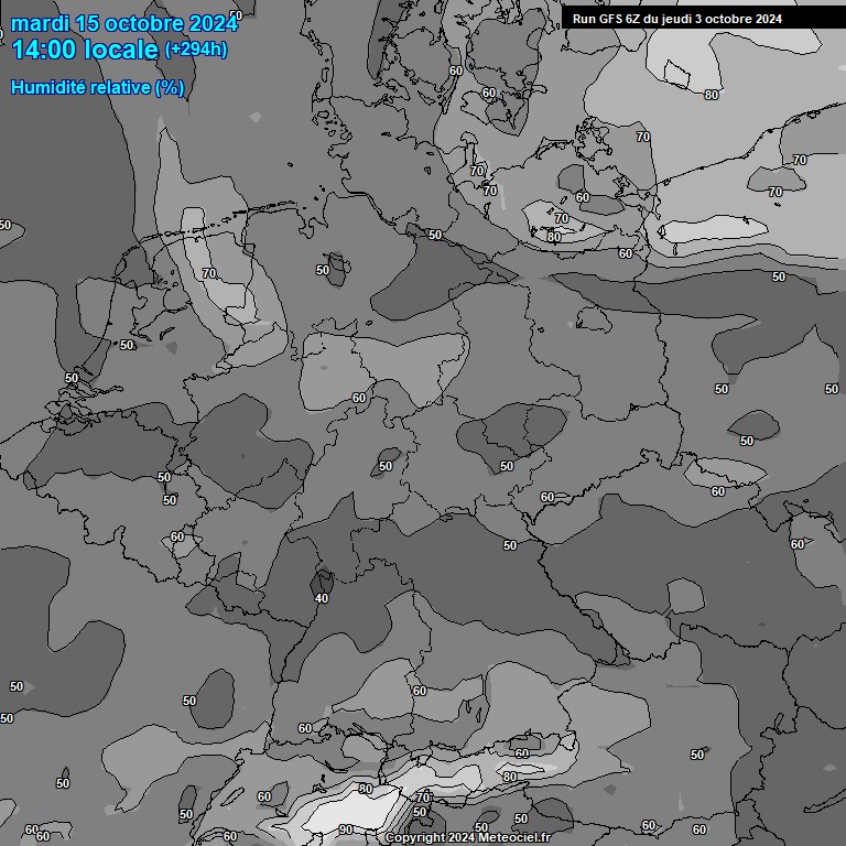 Modele GFS - Carte prvisions 