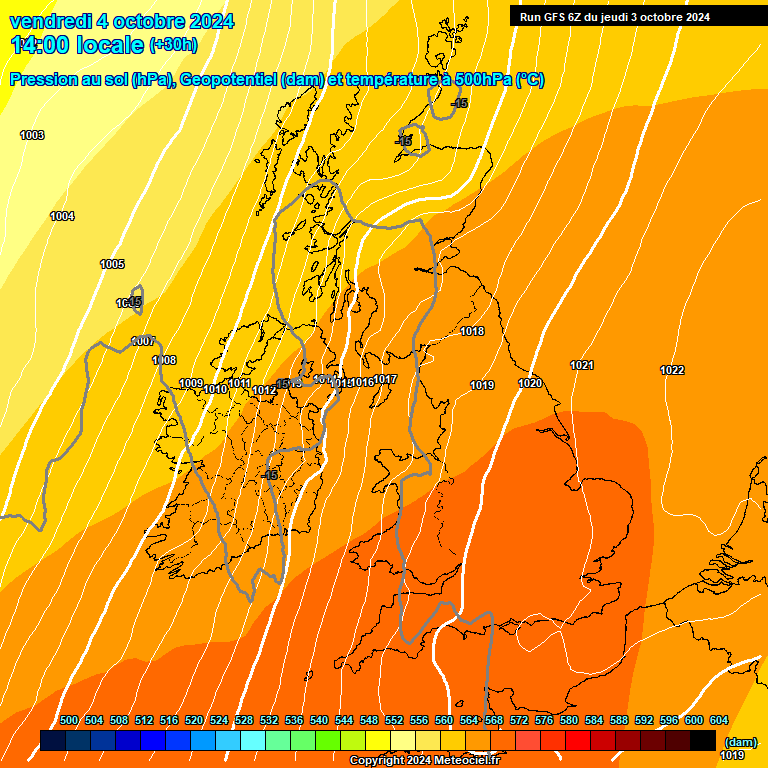 Modele GFS - Carte prvisions 