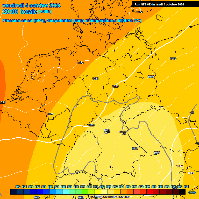 Modele GFS - Carte prvisions 