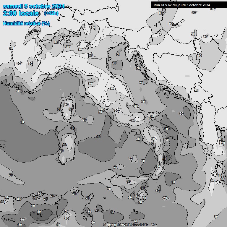 Modele GFS - Carte prvisions 