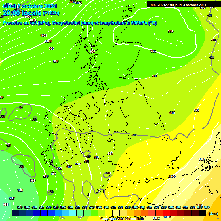 Modele GFS - Carte prvisions 