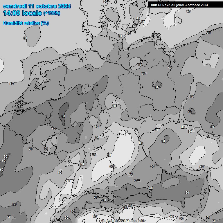 Modele GFS - Carte prvisions 