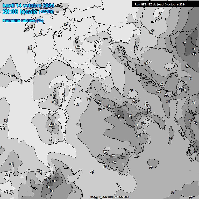 Modele GFS - Carte prvisions 