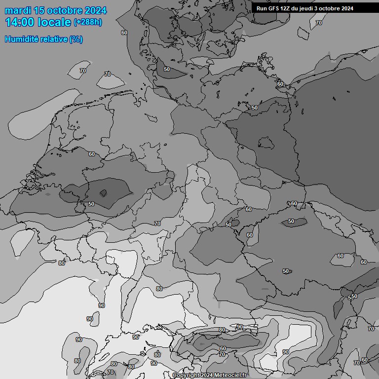 Modele GFS - Carte prvisions 