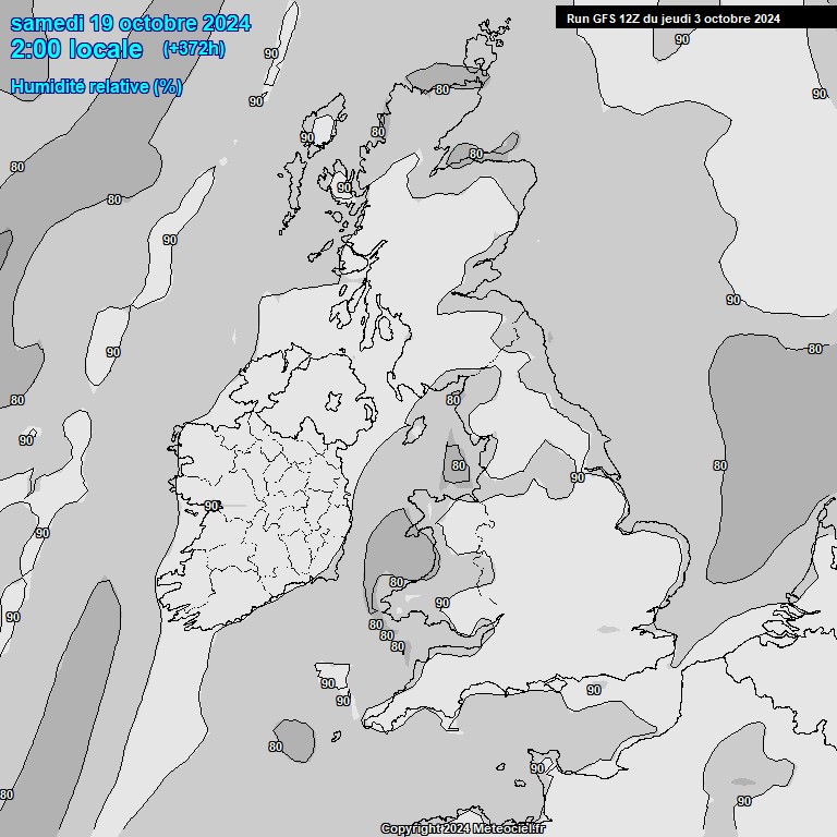 Modele GFS - Carte prvisions 